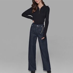 Karl Lagerfeld Navy and White Striped trouser jeans